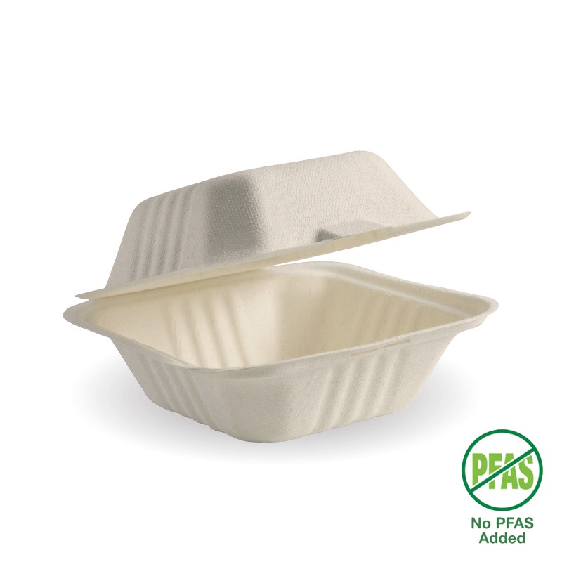 15x15x8cm / 6x6" Natural Plant Fibre Clamshell