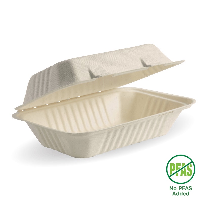 23x15x8cm / 9x6x3" Natural Plant Fibre Clamshell