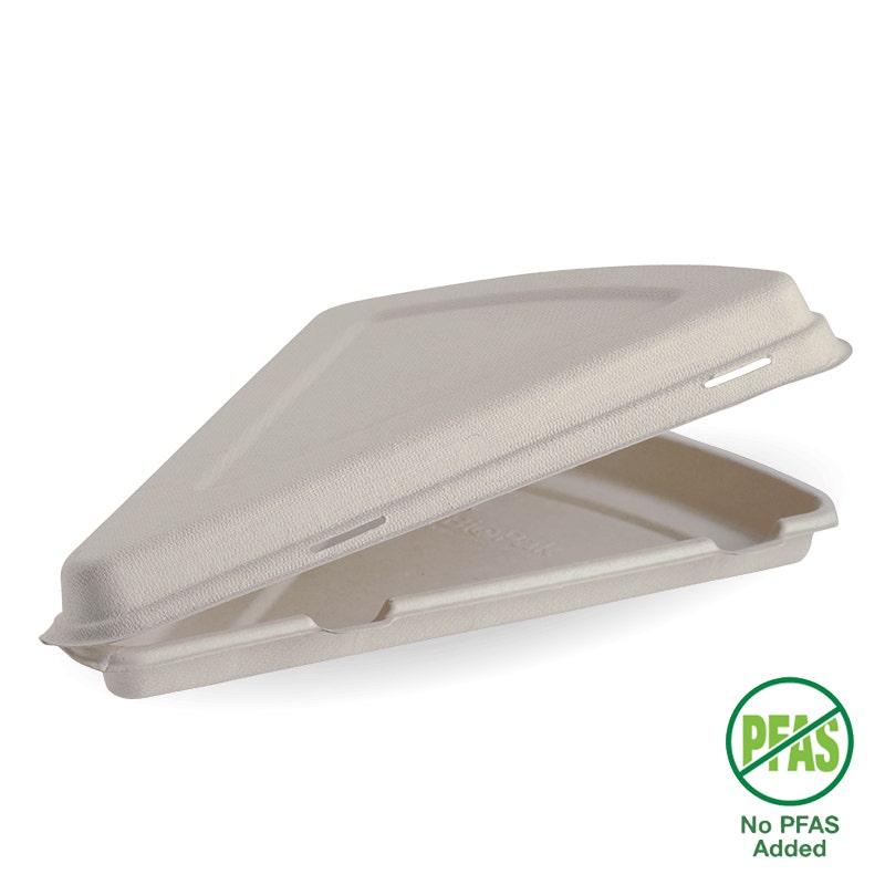 28x16x4cm / 9" Natural Plant Fibre Pizza Slice Clamshell