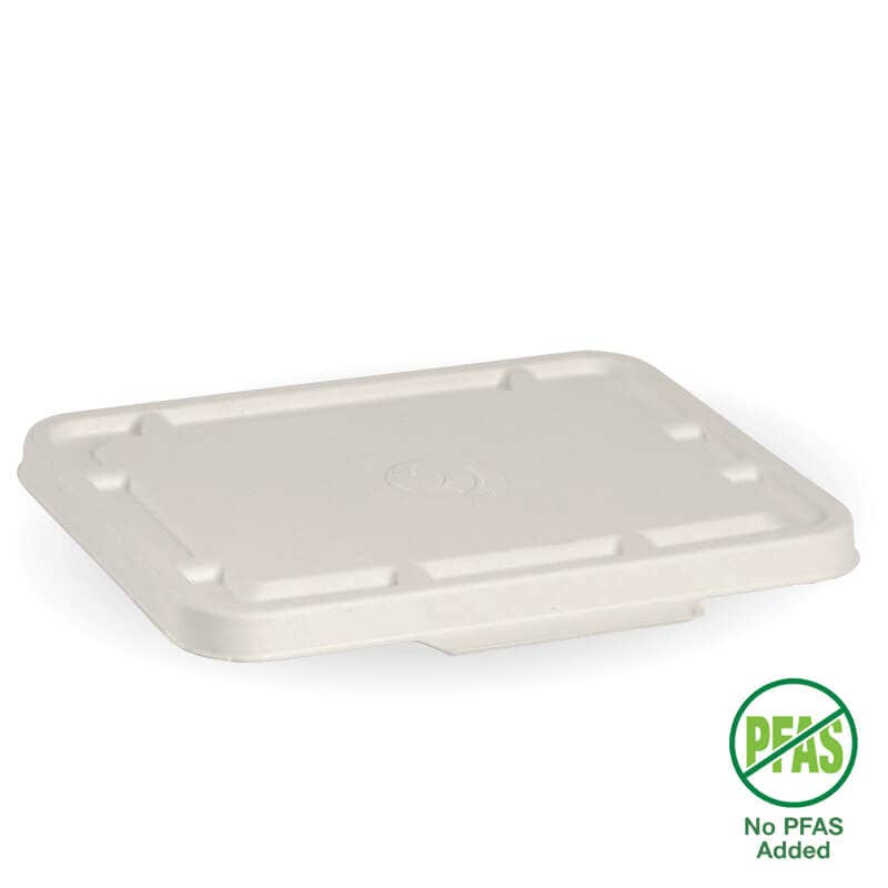 2 & 3-Compartment White Plant Fibre Takeaway Lid 1