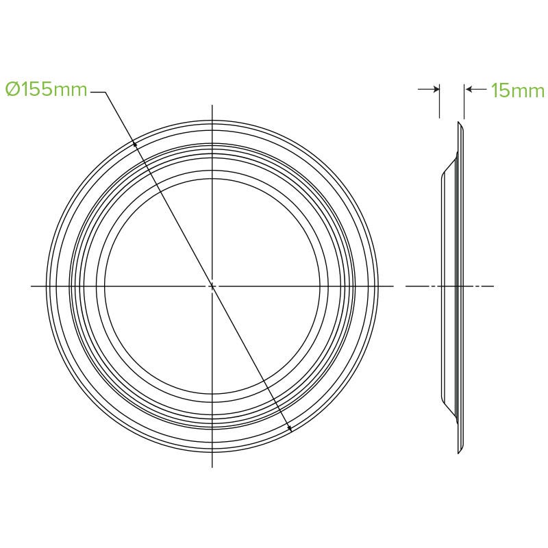 15cm / 6" Round Plant Fibre Plate 2