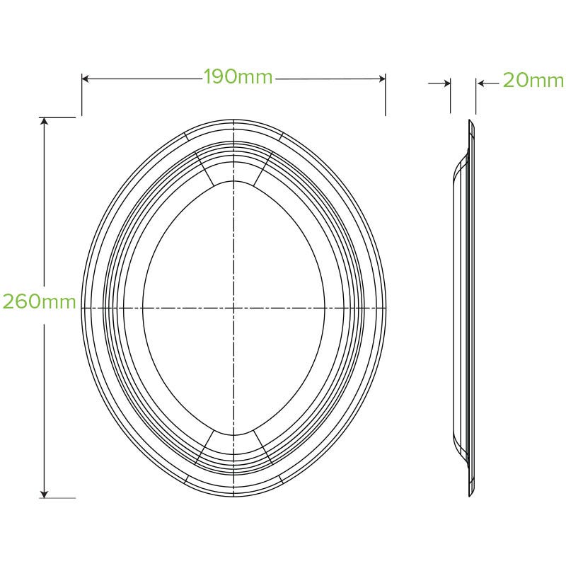 26x19cm / 10.25x7.75" Oval Plant Fibre Plate 2