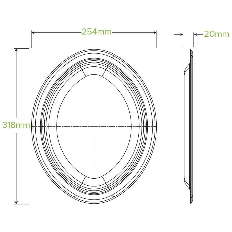 32x25cm / 12.5x10" Oval Plant Fibre Plate 2