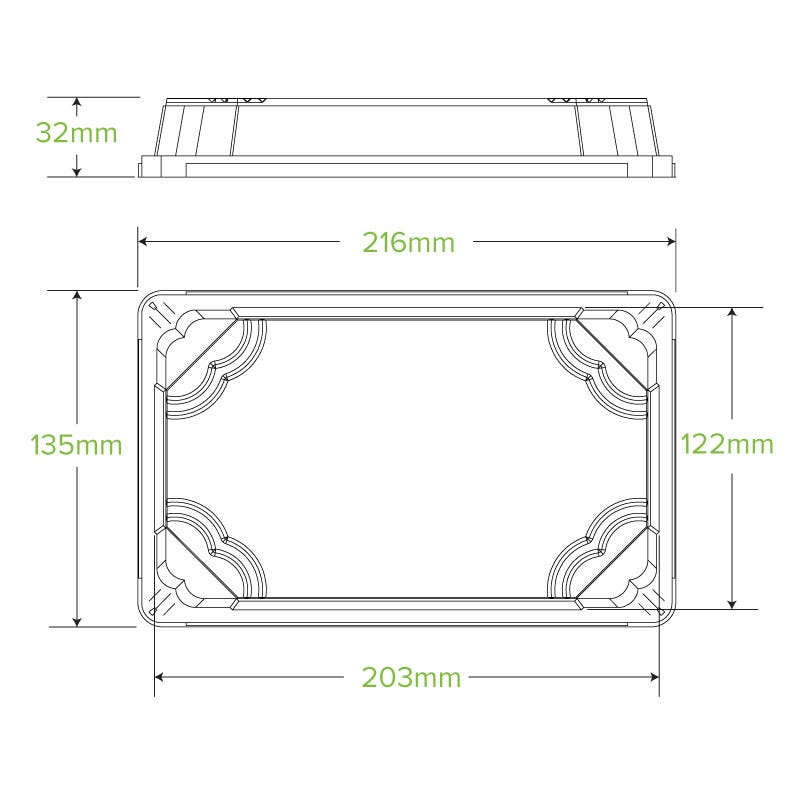 Large Plant Fibre Sushi Tray 2