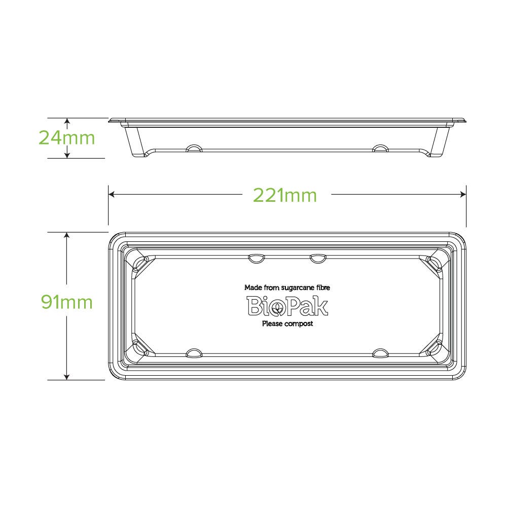Long Plant Fibre Sushi Tray 2