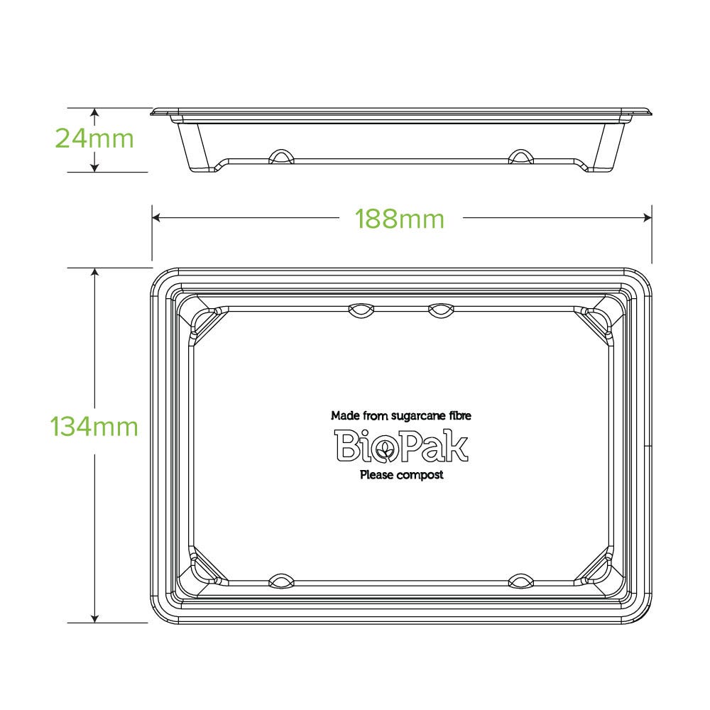 Medium Plant Fibre Sushi Tray 2
