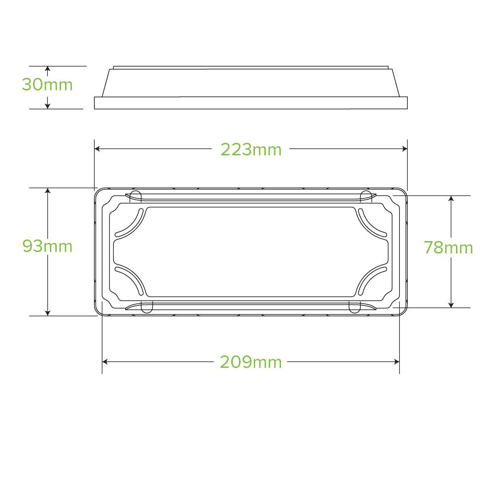 Long PLA Sushi Tray Lid 2