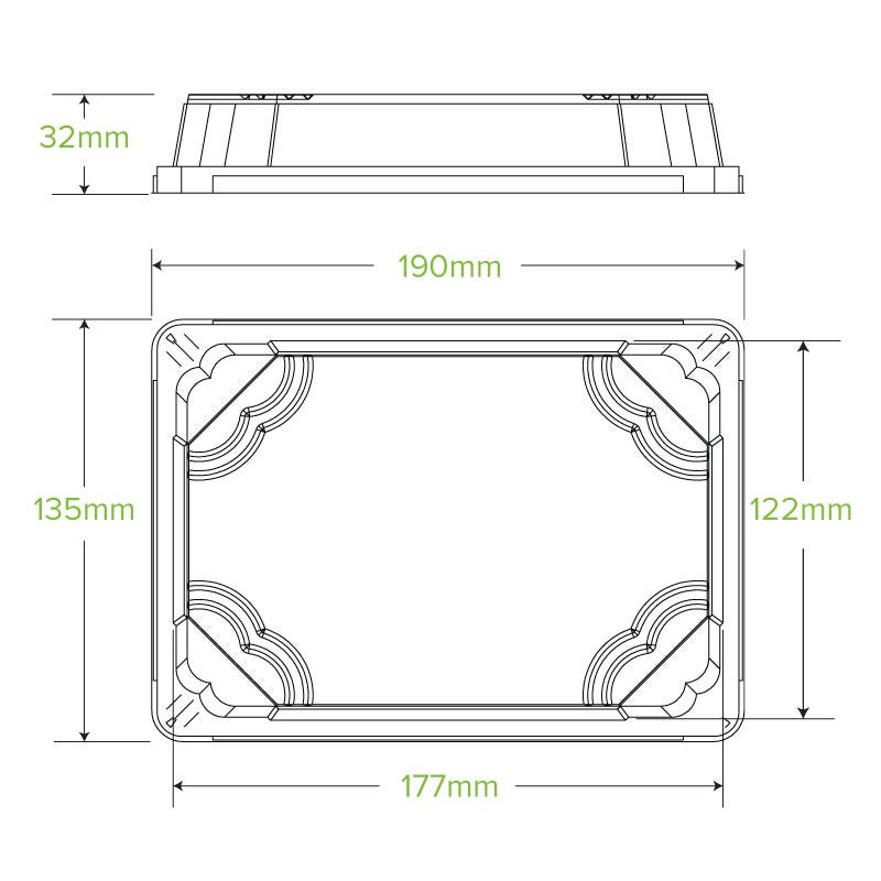 Medium PLA Sushi Tray Lid 2