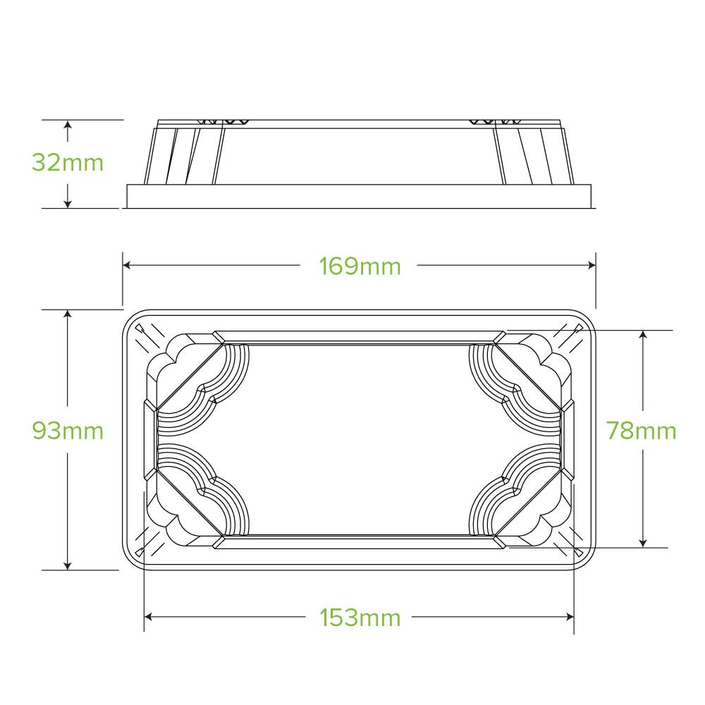 Small PLA Sushi Tray Lid 2