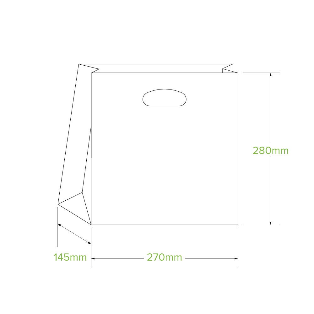270x145x280mm Small Die Cut Handle Kraft Paper Bags 2