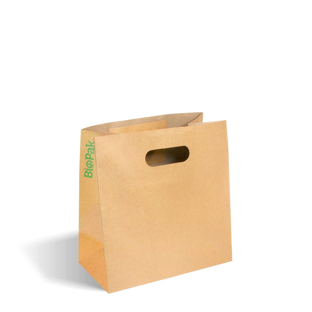 270x145x280mm Small Die Cut Handle Kraft Paper Bags 1