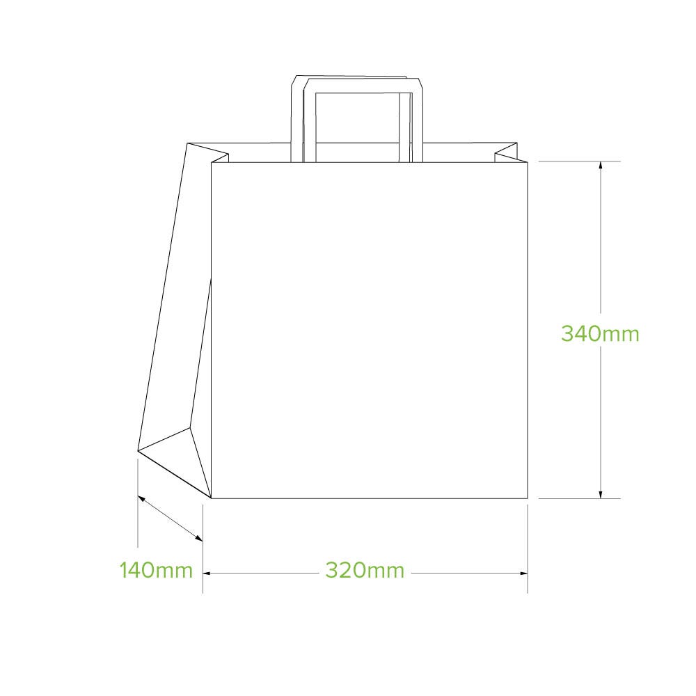 320x140x340mm Medium Flat Handle Kraft Paper Bags 2