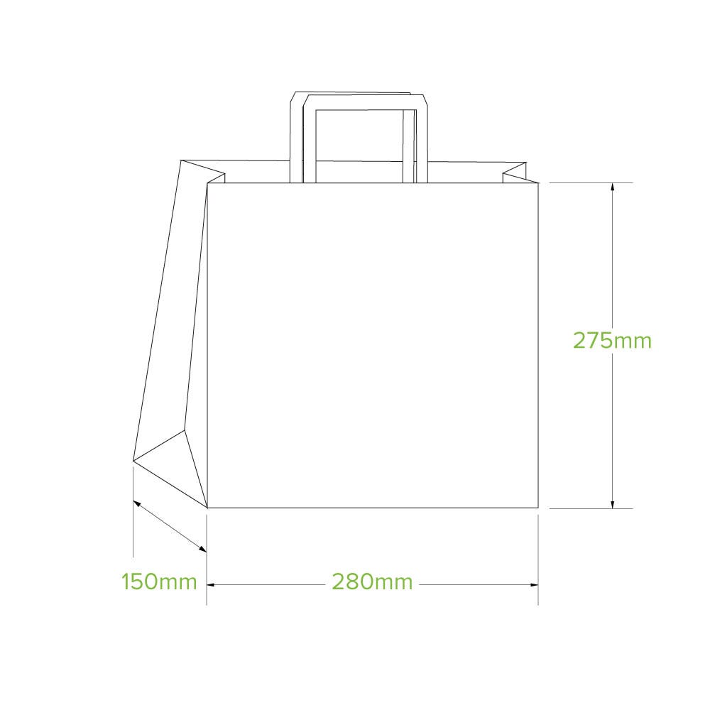 280x150x275mm Small Flat Handle Kraft Paper Bags 2