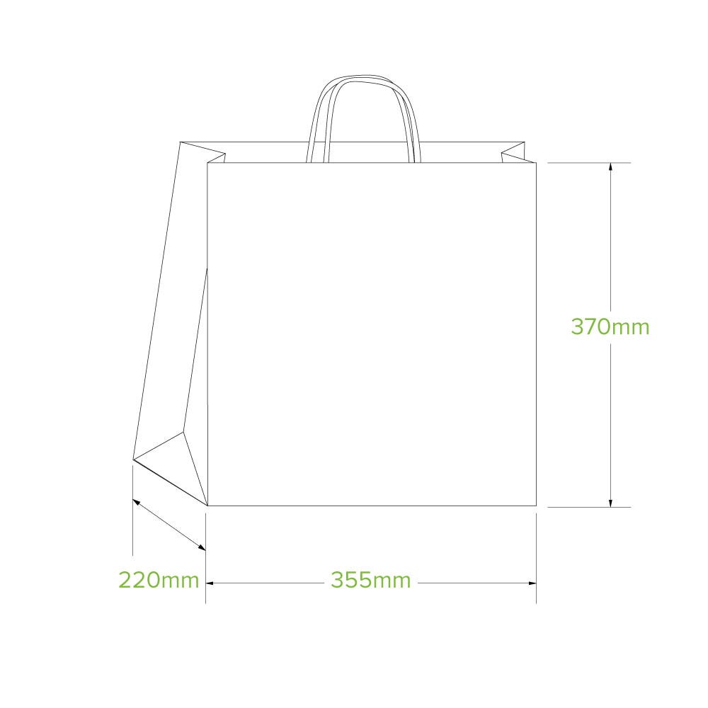 355x220x370mm Jumbo Twist Handle Kraft Paper Bags 2