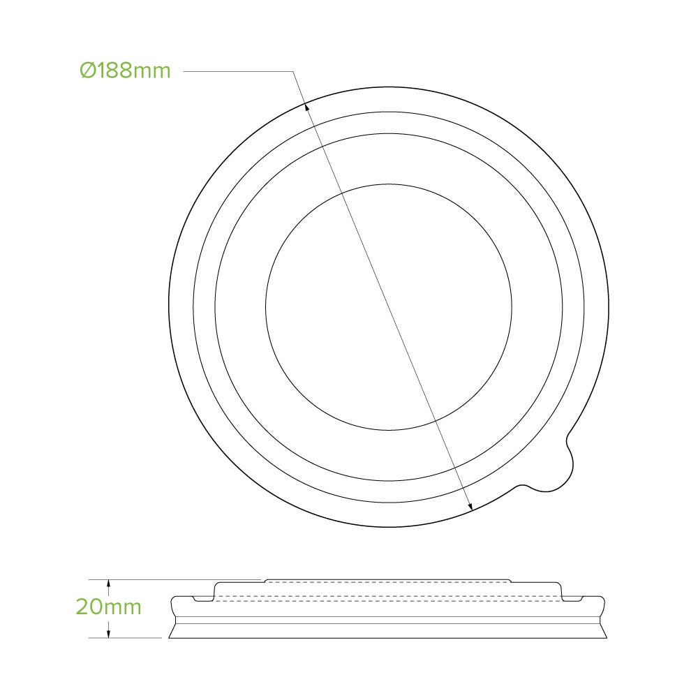 1,300ml PLA BioBowl Lid 2