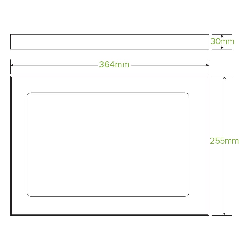 Medium BioBoard Catering Tray PLA Window Lid 2