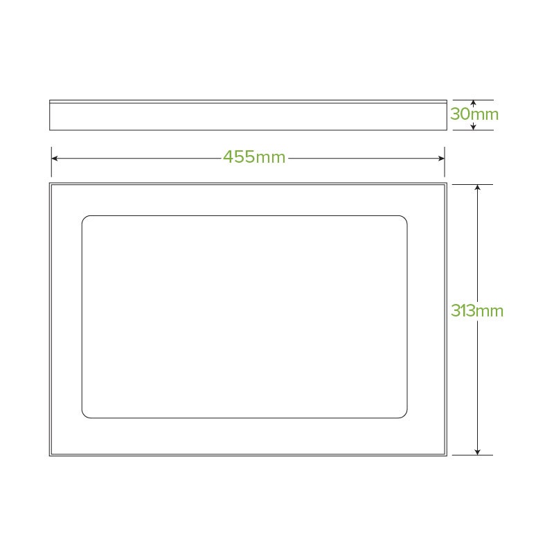 Extra Large BioBoard Catering Tray PLA Window Lid 2
