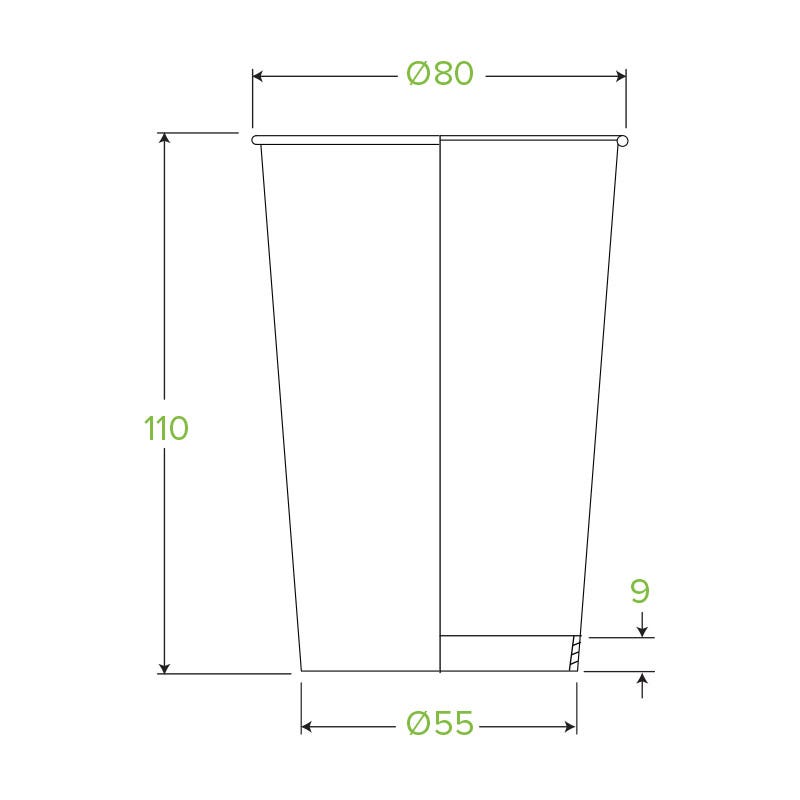 320ml / 10oz (80mm) White Single Wall BioCup 2