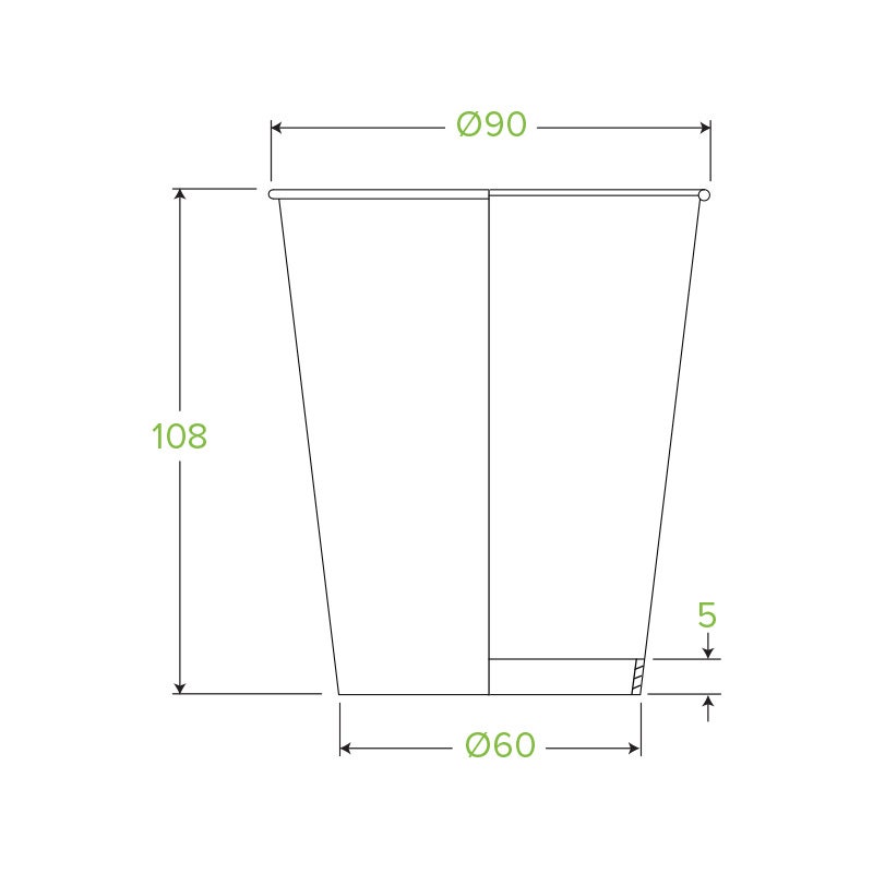 390ml / 12oz (90mm) Leaf Single Wall BioCup 2