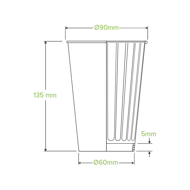 460ml / 16oz (90mm) Black Double Wall BioCup 2