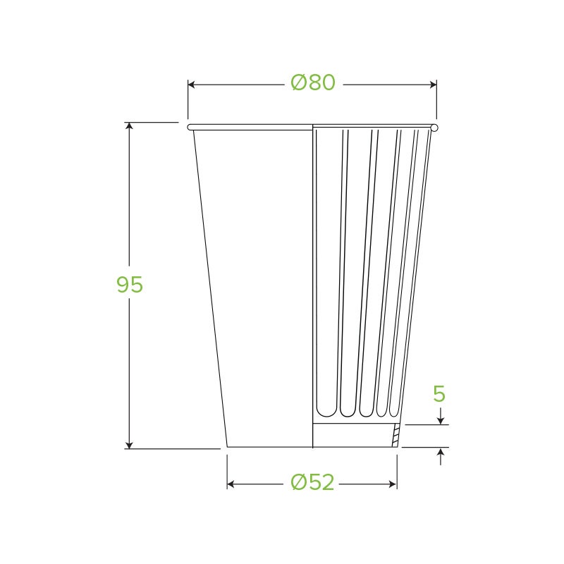 255ml / 8oz (80mm) White Double Wall BioCup 2