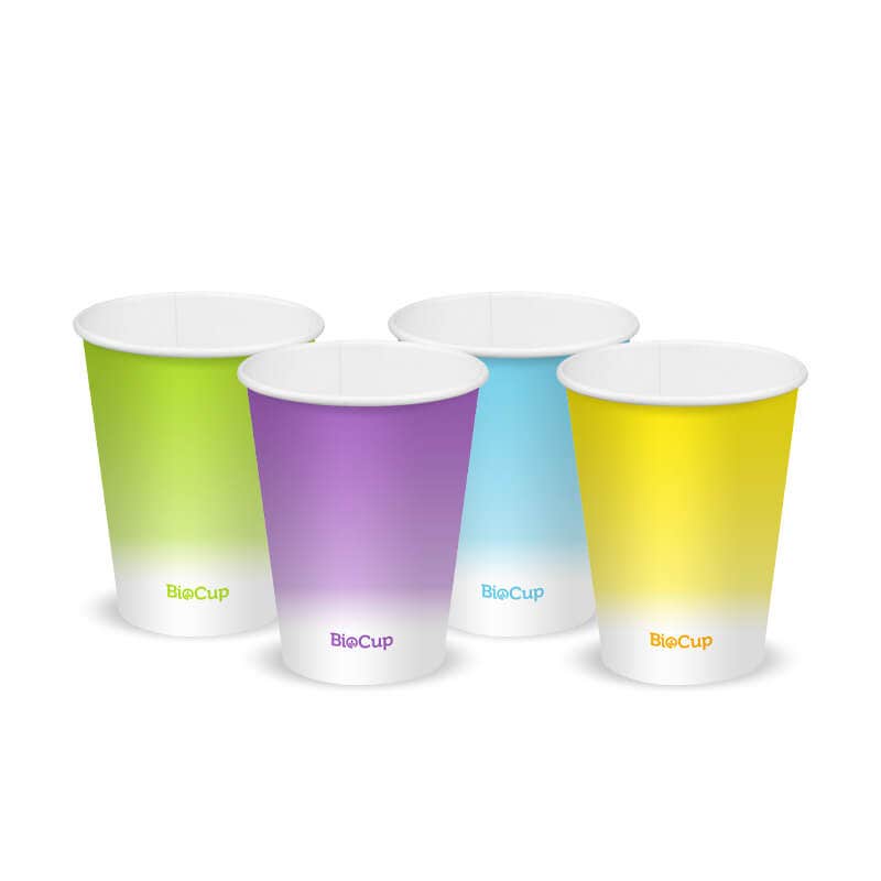 390ml / 12oz (90mm) Coloured Cold Paper BioCup