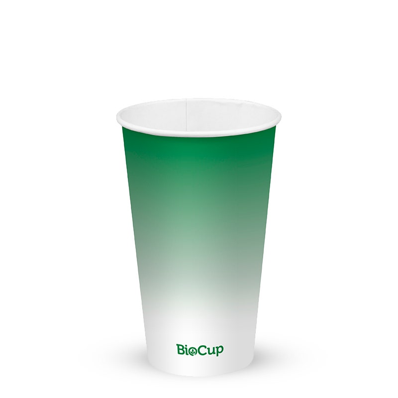 500ml / 16oz (90mm) Green Cold Paper BioCup 1