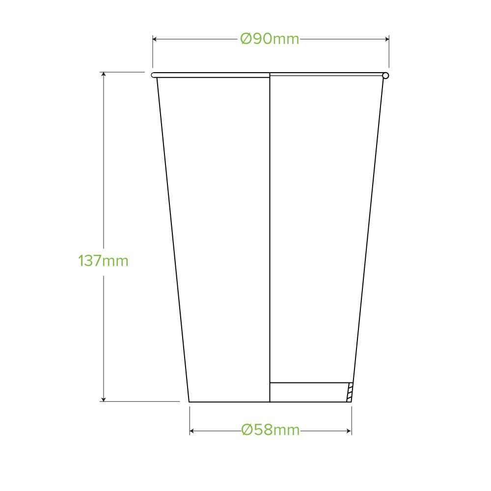 510ml / 16oz (90mm) Leaf Cold Paper BioCup 2