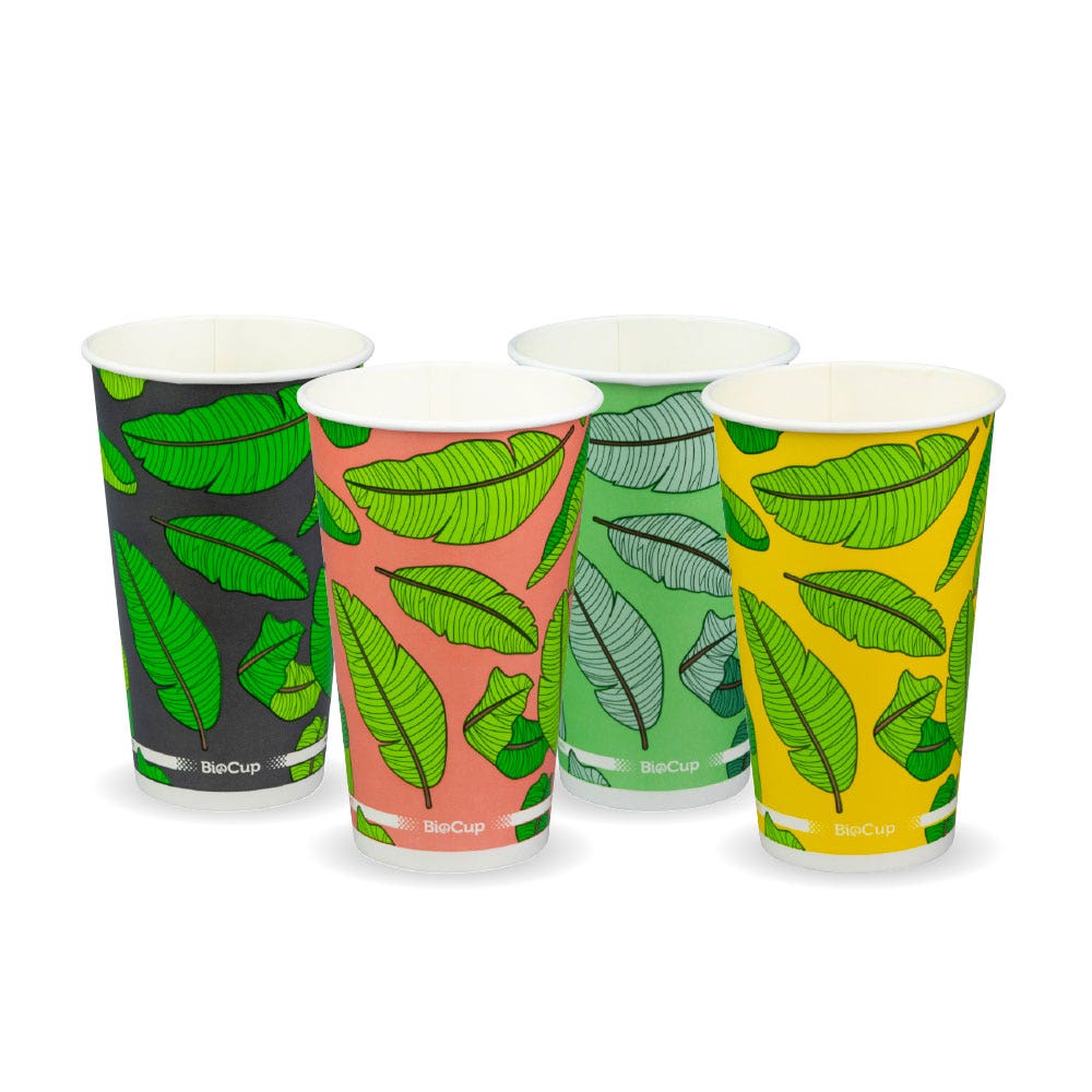 510ml / 16oz (90mm) Leaf Cold Paper BioCup 1