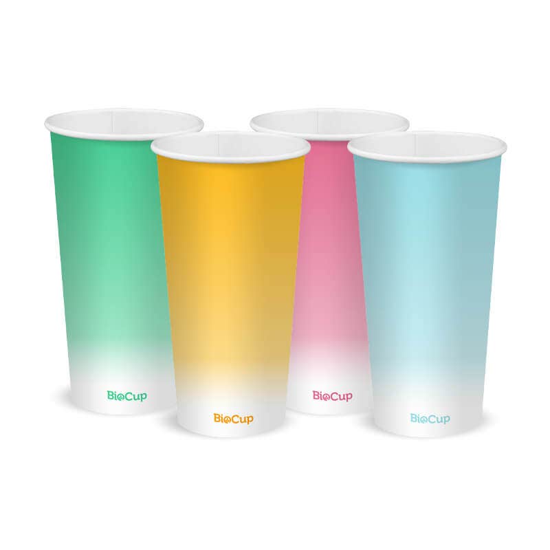 600ml / 20oz (90mm) Coloured Cold Paper BioCup