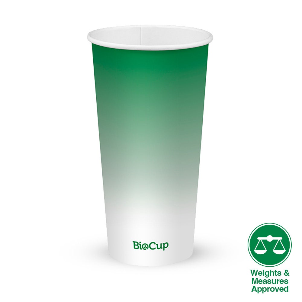 600ml / 20oz (90mm) Green Cold Paper BioCup 1