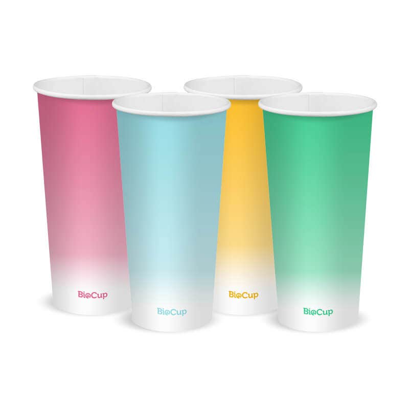 650ml / 22oz (90mm) Coloured Cold Paper BioCup