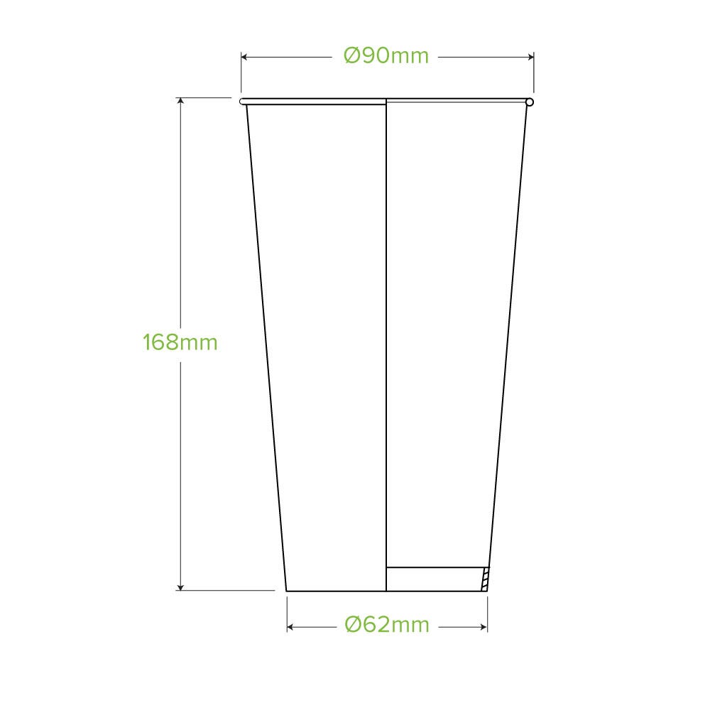650ml / 22oz (90mm) Leaf Cold Paper BioCup 2