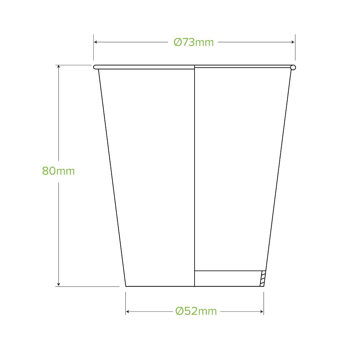 200ml / 6oz (73mm) White Cold Paper Water BioCup 2