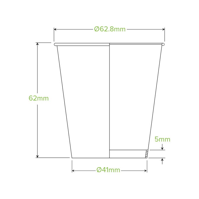 120ml / 4oz (63mm) Kraft Green Stripe Single Wall BioCup 2