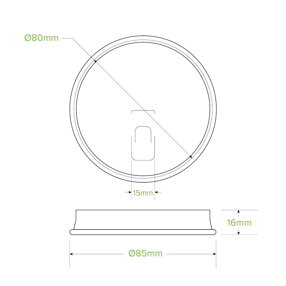 80mm Small Paper Flat BioCup Lid 2