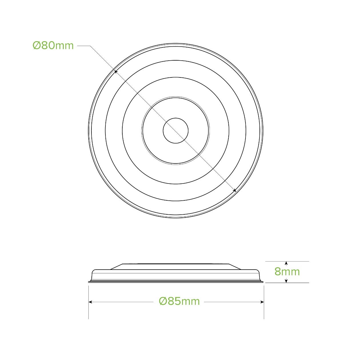 80mm Plant Fibre Flat Cold Paper BioCup Lid 2