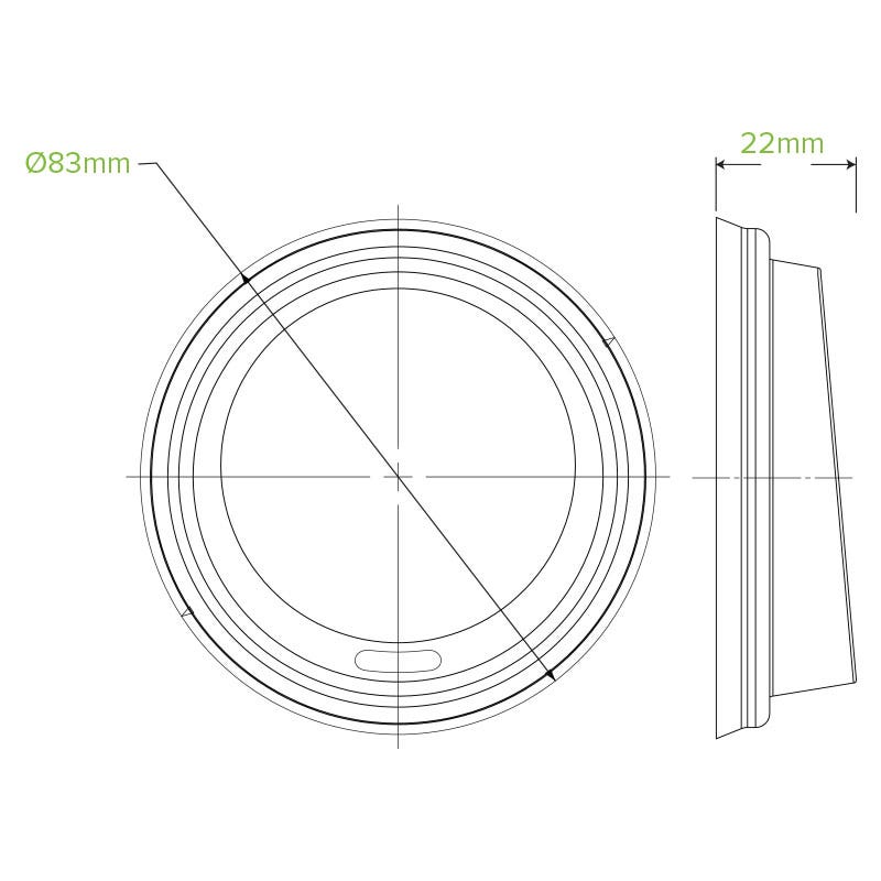 80mm Small Clear PLA BioCup Lid 2