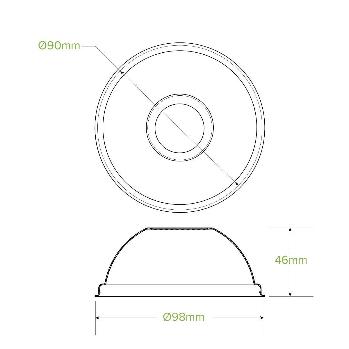 90mm PLA Clear Dome Cold Paper BioCup Lid 2