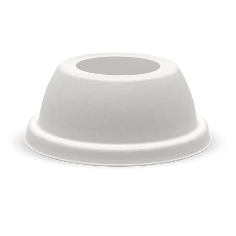 90mm Plant Fibre Wide Hole Dome Cold Paper BioCup Lid