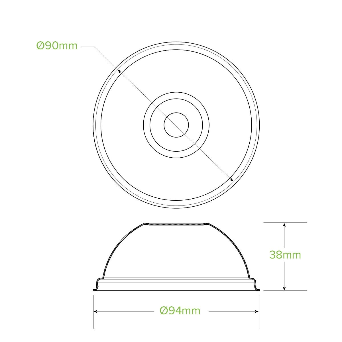 90mm Plant Fibre Dome Cold Paper BioCup Lid 2