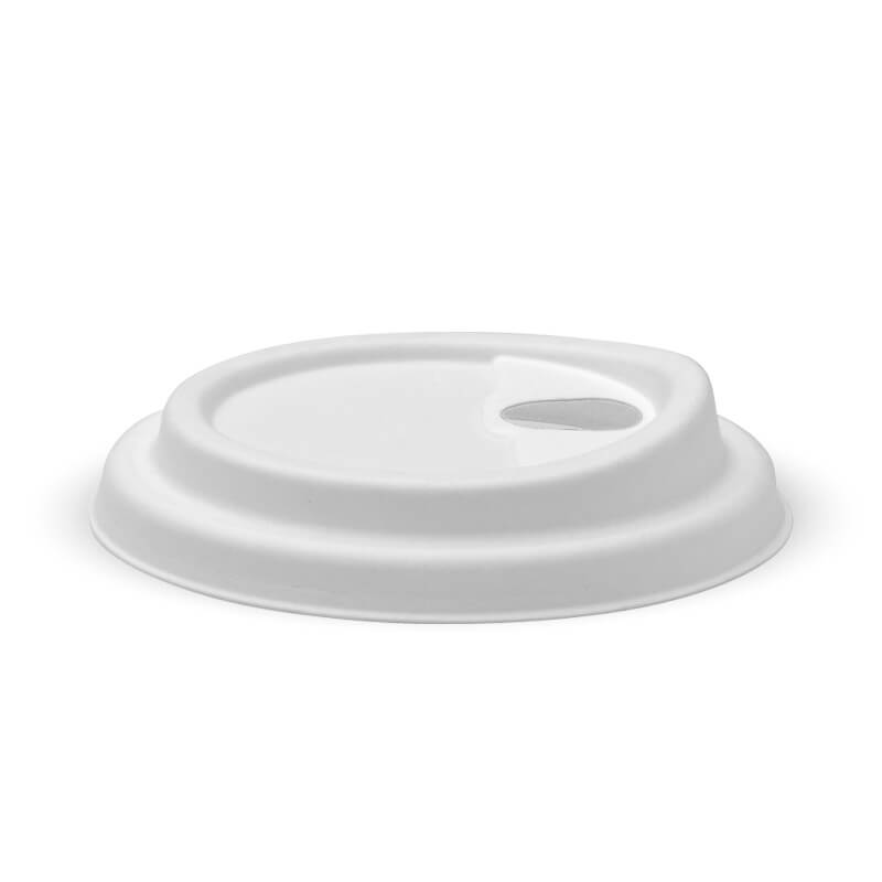 90mm Large White Plant Fibre Strawless BioCup Lid