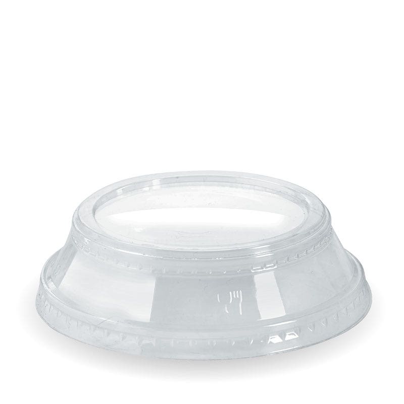 300-700ml Raised Flat No Hole Clear BioCup Lid 1