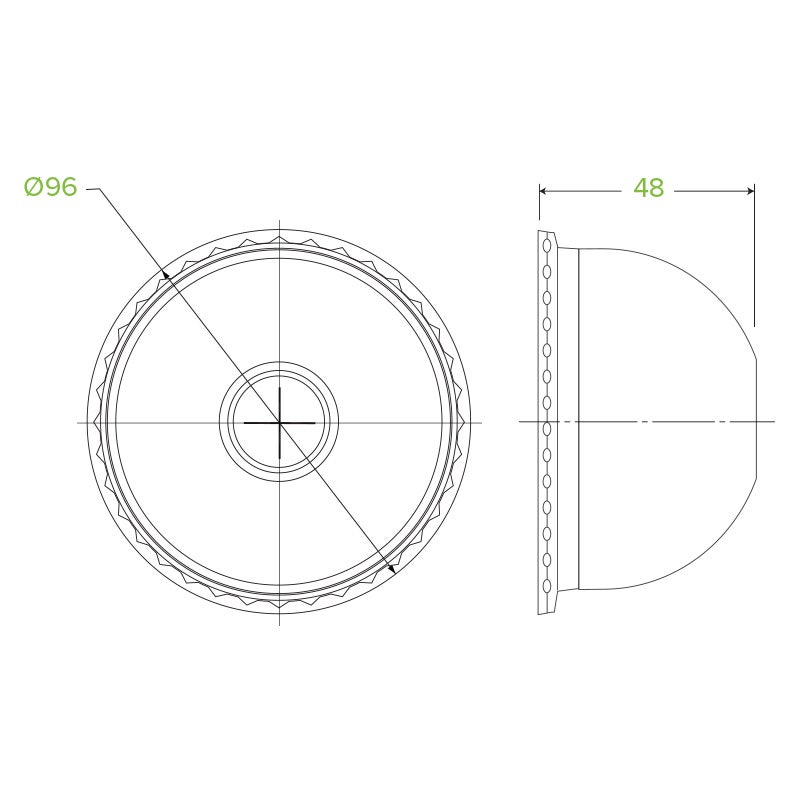 300-700ml Dome X-Slot Lid Clear BioCup Lid 2