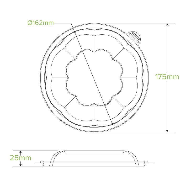 840 & 1,080ml / 24 & 32oz Clear Salad BioBowl Lid 2