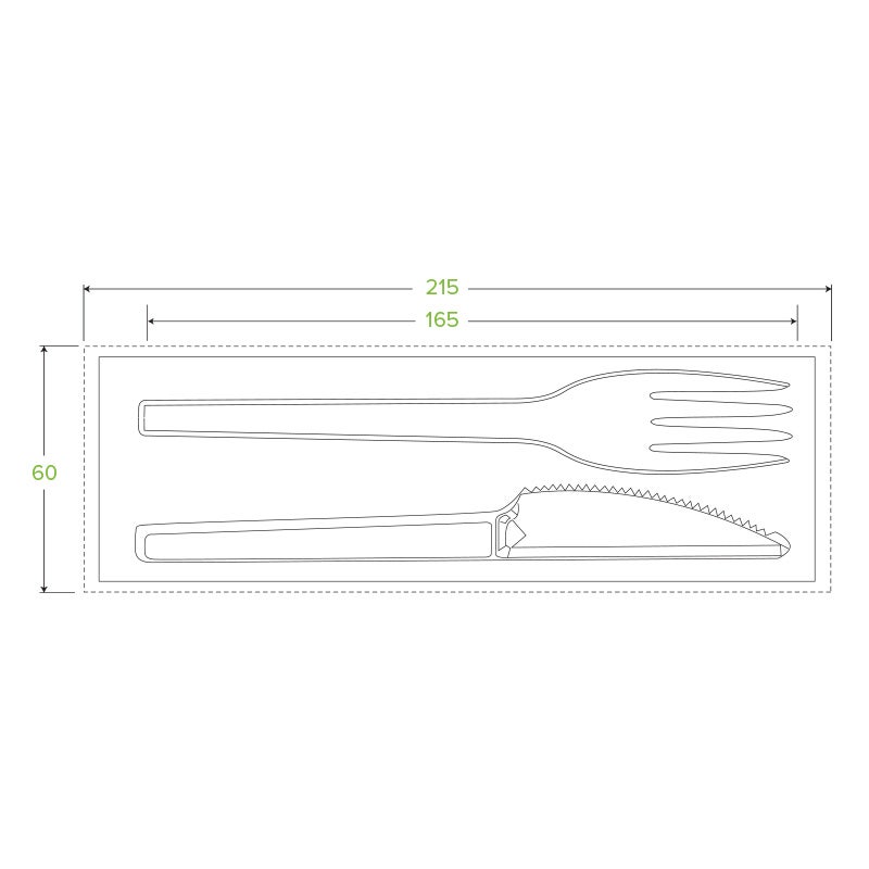 16.5cm / 6.5" PLA Knife, Fork & Napkin Set 2