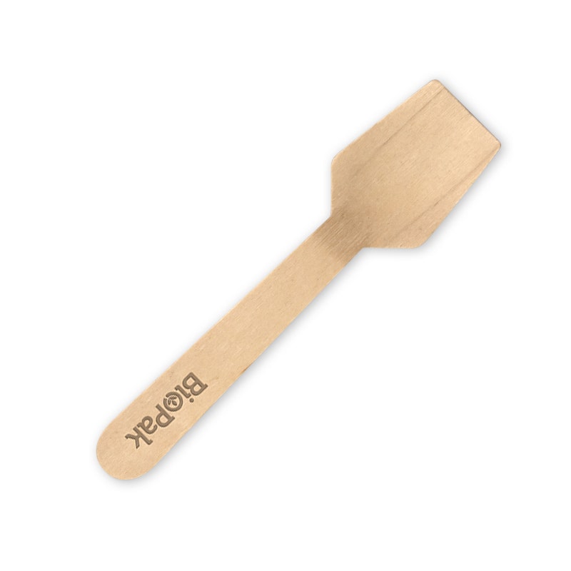 10cm Wood Ice Cream Spoon 1