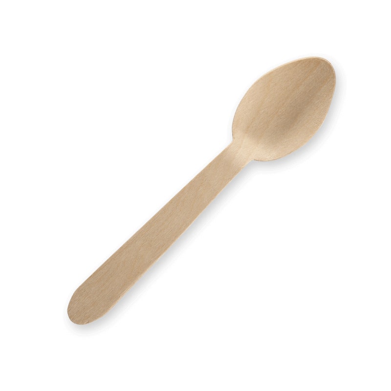 10cm Unbranded Wood Tea Spoon - Bulk Pack 1