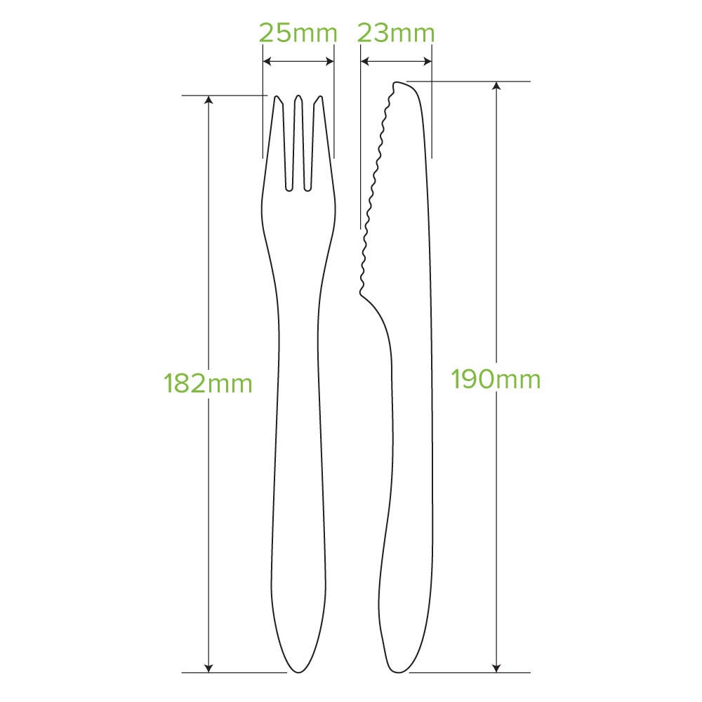 19cm Coated Wood Knife, Fork & Napkin Set 2