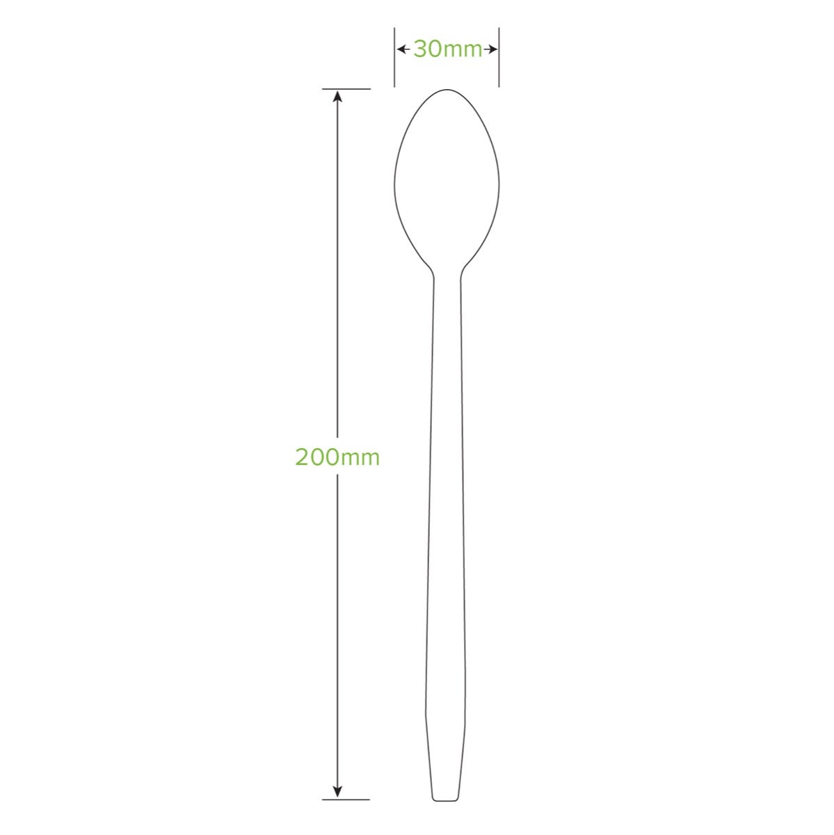20cm Tall Wood Teaspoon 2
